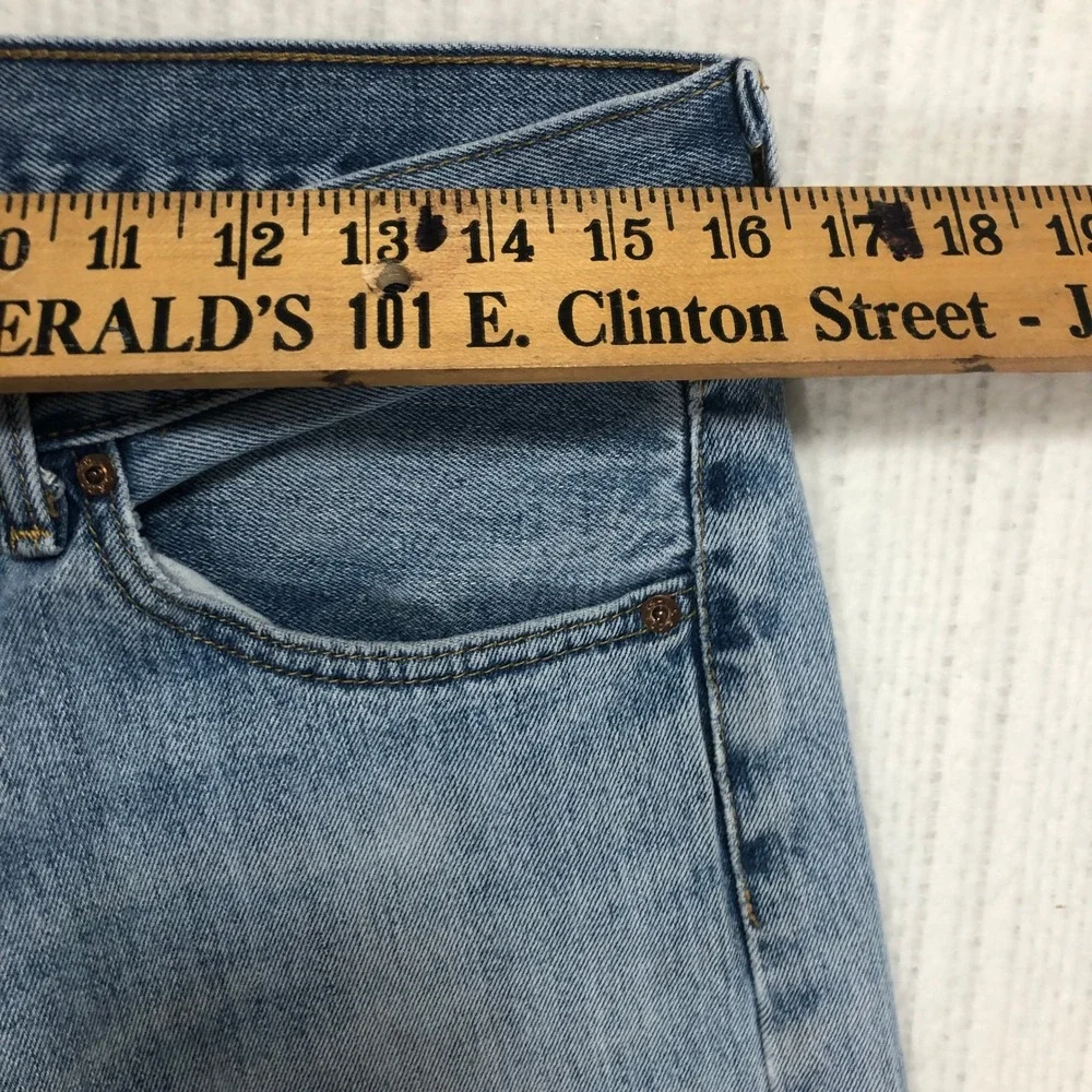 Levis 505 Regular Fit Straight Leg‎ Light Wash Blue Denim Jeans Mens W33 L30